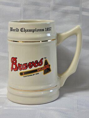 ATLANTA BRAVES 1957 WORLD CHAMPIONS BASEBALL MLB MUG STEIN 2002 HUNTER SPORTS